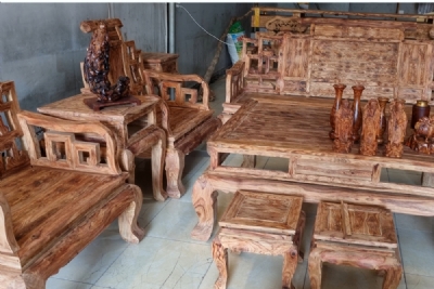 bộ bàn ghế 12 món gỗ sưa bắc - bộ ghép ms097