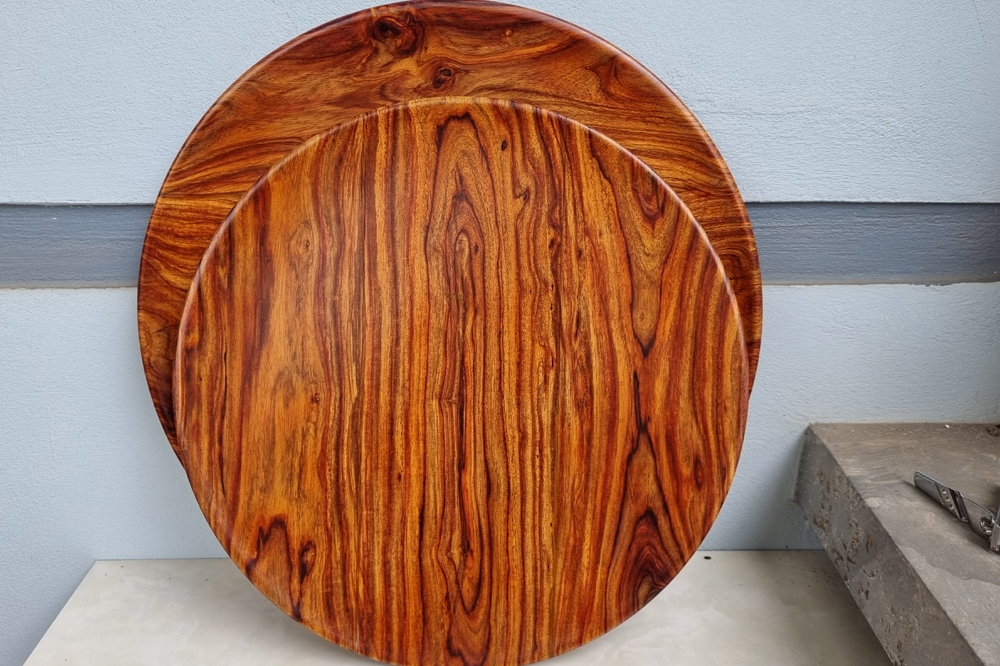 đĩa gỗ sưa bắc vân đẹp ms100